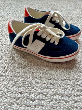 Janie and Jack Navy, White & Red Kids Lace-Up Sneakers